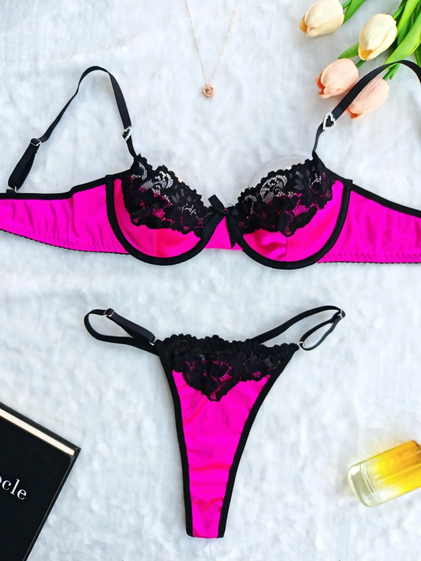 Two-Piece Set Women's Patchwork Print Bra & Thong Sexy Lingerie Set, Sexy Comfy Breathable Bra & Panty Set, Lingerie Set for Women