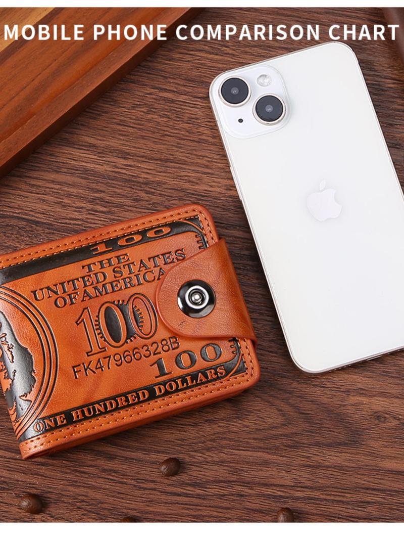 Product Introduction of Men's Vintage Casual Wallet, Fashionable All Over Print Card Holder with Coin Pocket, Durable Credit Card Wallet for Daily Commuting and Travel 6