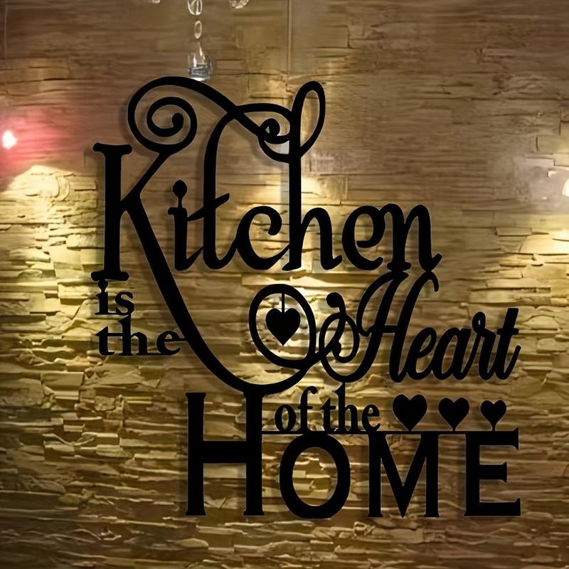Product Introduction of Kitchen Is The Heart Of The Home Letter Pattern Wall Art, Vintage Metal Wall Decor, Removable Reusable Wall Decor for Home, Office, Living Room, Stickers 3
