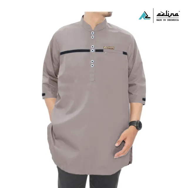 Koko Pria Dewasa Lengan 3/4 Muslim Bahan Katun Import Kurta Pakistan Exclusive Azlina Baju Kain Simple Kurta Oxford Premium