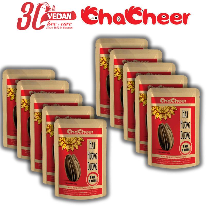  Combo 10 Gói Hạt Hướng Dương CHACHEER Ngũ Vị Hương 130g – Ăn Vặt Thơm Ngon Tiện Lợi 