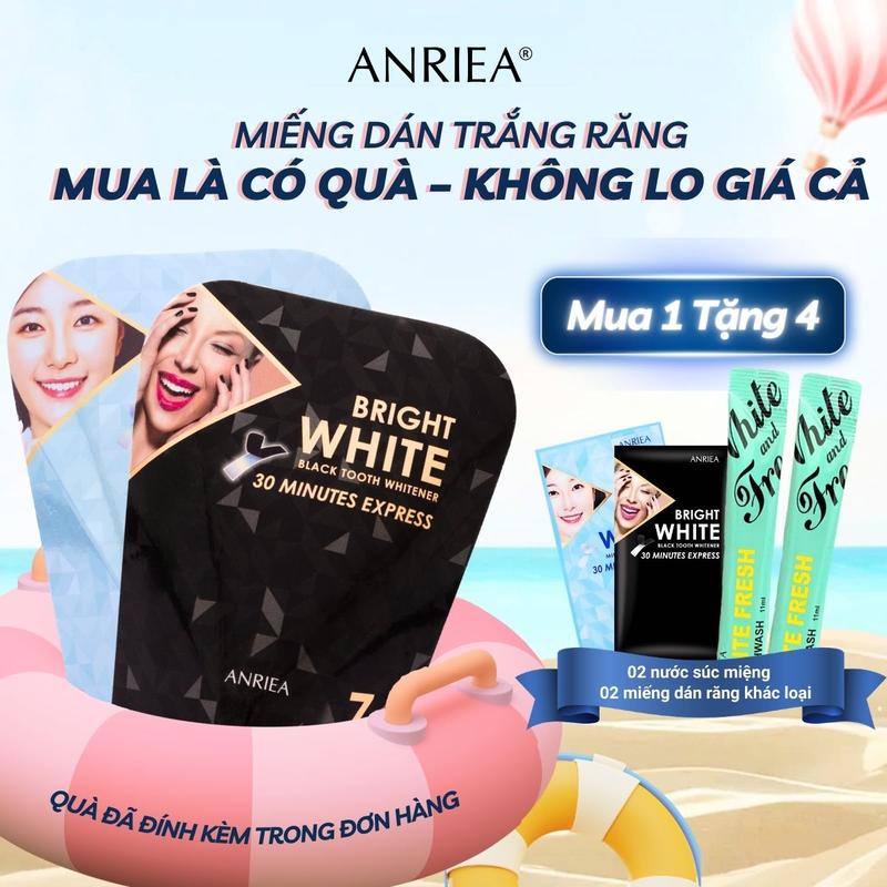 [SẮP TĂNG GIÁ - QUÀ TẶNG HOT] Miếng Dán Hỗ Trợ Trắng Răng ANRIEA - Hộp 7 Miếng