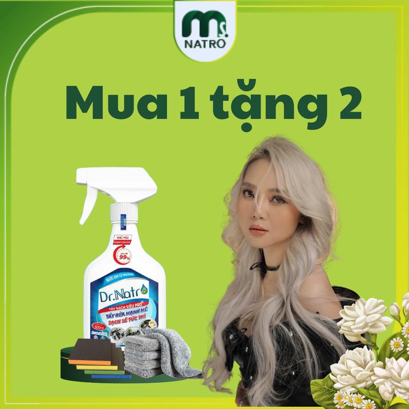 Nước tẩy đa năng Dr.Natro 500ml-Siêu tẩy ion từ trường-Làm sạch hiệu quả, tẩy dầu mỡ, rỉ sét, đồ nhựa, nồi chảo cháy...thay thế Nước Rửa Chén cho bề mặt bám bẩn khó vệ sinh rửa  nồi sach  bongsang chai  tẩy danh bong ludong đonep nhacua