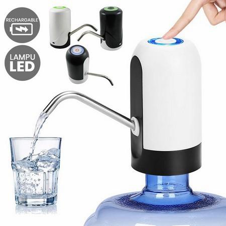 POMPA GALON ELEKTRIK SIMPLY ALMUNIUM DISPENSER OUTDOR USB CHARGER AIR MINUM Biru Listrik Merah Stainless Water 3