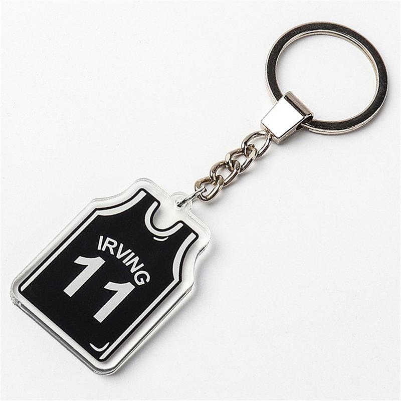 Product Introduction of Printed On Both Sides Jersey Shape Keychain Charms Sports Key Rings Basketball Fan Trinket Souvenir Accessories Gifts 19