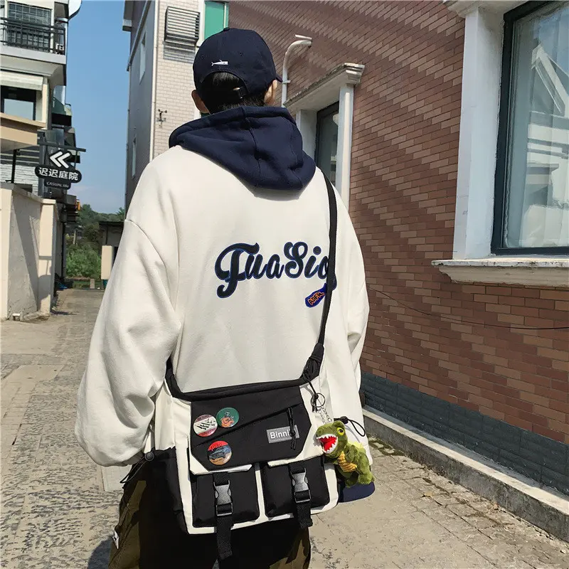 【COD】Tas travel untuk pria dan wanita/tas bahu/tas kanvas/unisex/tas kasual/tas fashion Korea berkapasitas besar/tas bahu impor/temperamen kasual/tas kasual pasangan/2 gaya untuk dipilih 3