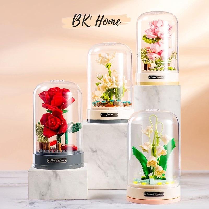 Đồ chơi lắp ráp Bộ Lắp Ráp DIY hoa hộp nhạc có chuyển động hãng Jaki Toy
