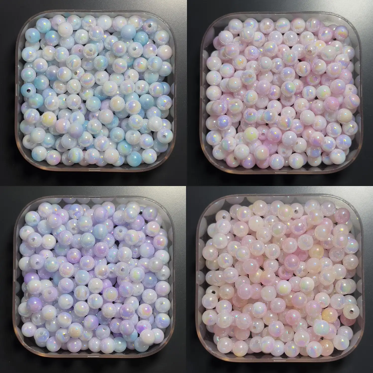 100 Pcs Smooth Round Beads 6mm White Pink Gradient bead Charm Accessories