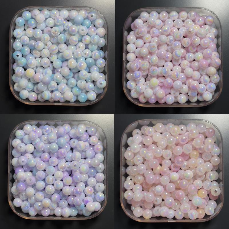 100 Pcs Smooth Round Beads 6mm White Pink Gradient bead Char - TikTok ...