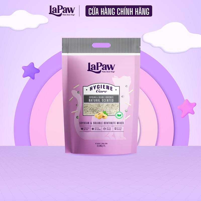 【LaPaw  Cát đậu nành cho mèo vón cục tốt mix cát đất sét cao cấp 7L/ 2,5 KG