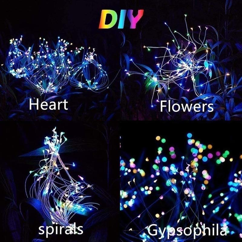 Product Introduction of Solar Fireworks LED Garden Lights Outdoor Waterproof Firework Lamps for Fowerbed Garden Home Tree Flower Xmas 41