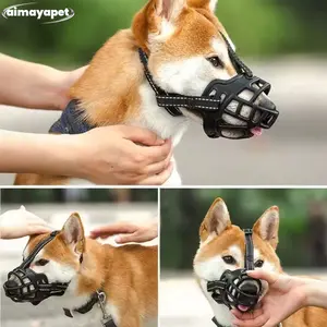[aimayapet]Anti Gigit Brongsong Mulut Pet Muzzle Dog Muzzle Mouth Cover Penutup Mulut Anjing Anti Gigit Dan Anti Gonggong