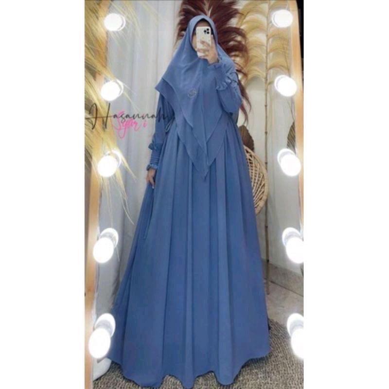 HASANAH SYARI JUMBO DAN ALL SIZE_GAMIS CERUTY BABY DOLL ORIGINAL PREMIUM, FULL FURING , GAMIS POLOS 2
