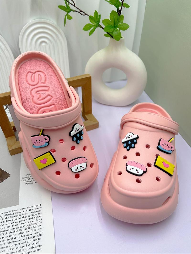 Product Introduction of Women's Cute Cartoon Charm Decorated Clogs, Casual Soft Comfortable Home Slippers, Non-slip Slippers for Indoor & Outdoor Wear, Walking Shoes 4