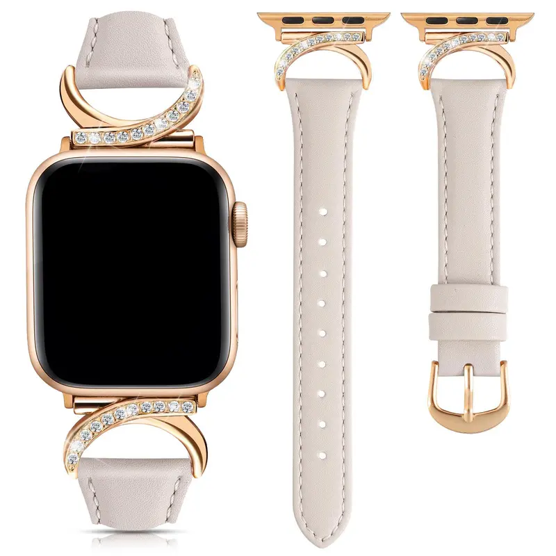 Fashionable Faux Leather Watch Band (Band Only), 1 Count C-shaped Buckle Watch Band for Apple Watch Series 10/9/SE/8/7/6/5/4/3/2/1, Smart Watch Accessories, Wearable, Smartwatch Strap 0
