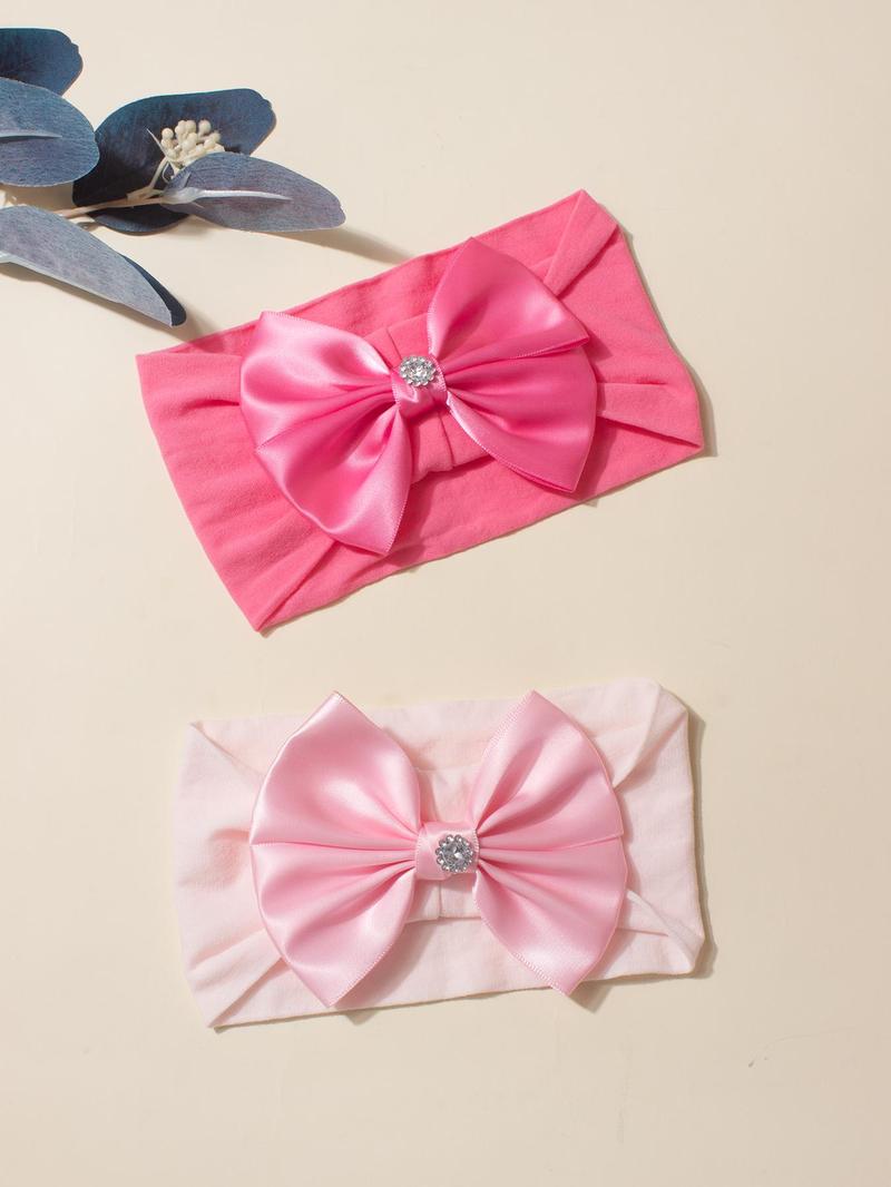 Product Introduction of Solid Color Bow Decor Hair Band, Cute Soft Hair Band for Baby Girls & Boys, Fashion Hair Accessories for Infant Toddler Kids 5