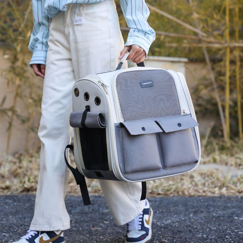 Product Introduction of Pet Cat Bag Portable Portable Space Capsule Dog Small And Medium-sized Dog Foldable Side-open Breathable Single And Double Shoulder Back 0