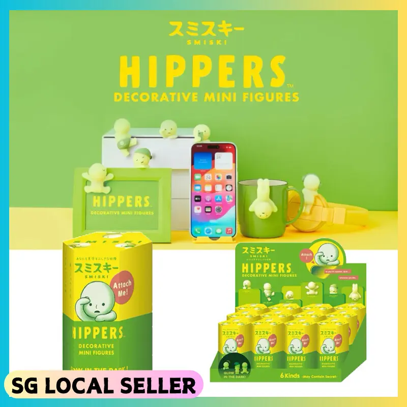 SG HOT Smiski Hippers Blind Box Phone Laptop Headphones Figure Figurine Cute Toy Office/car Decoration