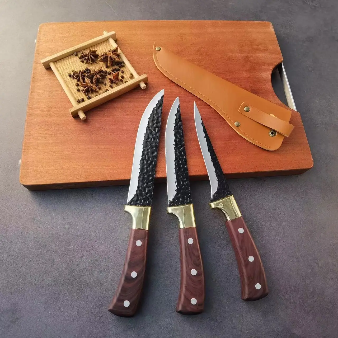 Set Pisau Dapur Jepun Super Tajam Import Stainless 3pcs Pisau Memasak Dapur Keluli Tahan Karat Kitchenware Knife