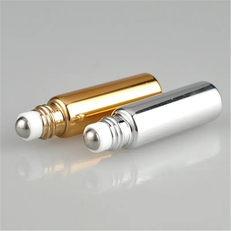 Chai Con Lăn Kim Loại, Thiết Kế Thanh Lịch, Có Thể Nạp Lại, 5ml, Thích Hợp Cho Tinh Dầu, Chăm Sóc Da Và Nước Hoa, Ứng Dụng Dầu Gội Đầu, Được Làm Bằng Thủy Tinh, Con Lăn 1