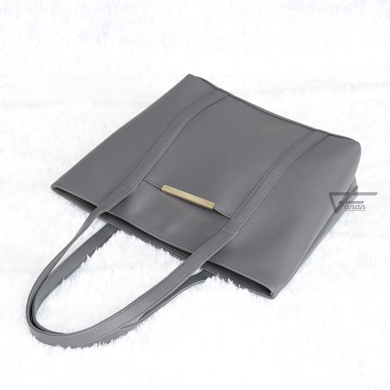Tote bag Wanita Kulit Kapasitas Besar Bahan Tebal - Totebag Kulit - Tas Wanita Pengajian Bahu Wanita Kulit PU Polos 2