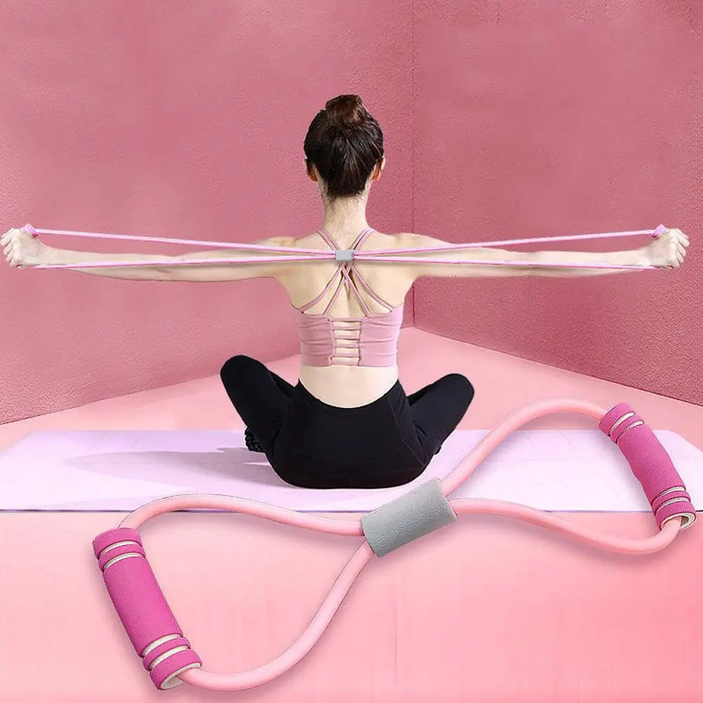 8 Shape Resistance Band Rubber Chest Expander Yoga Elastic  Rope Training Pulling Stretch Pull Fitness Home Gym