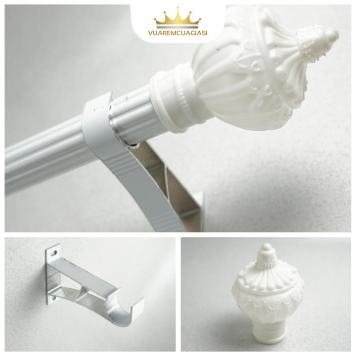  Thanh treo rèm nhôm sơn tỉnh điện cao cấp đầy đủ phụ kiện   Thanh dài hơn 1.8m sẽ cắt chia đôi và gửi kèm đầu nối   VIPTT vuaremgiasi 