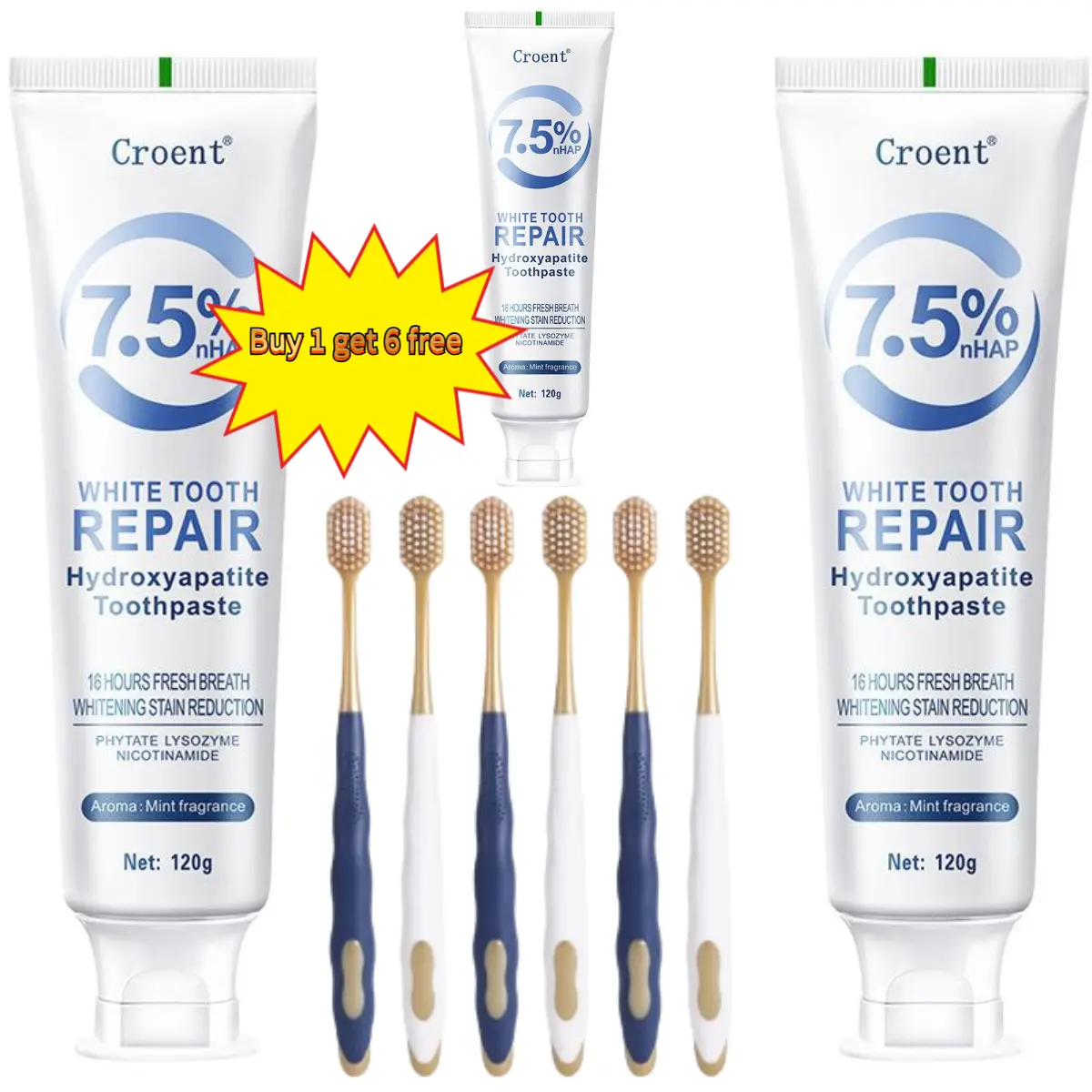(Buy 1 get 6 free) Cecair Cleaning Toothpaste for Home, NANJI, Removes Stains Without Leaving Residue