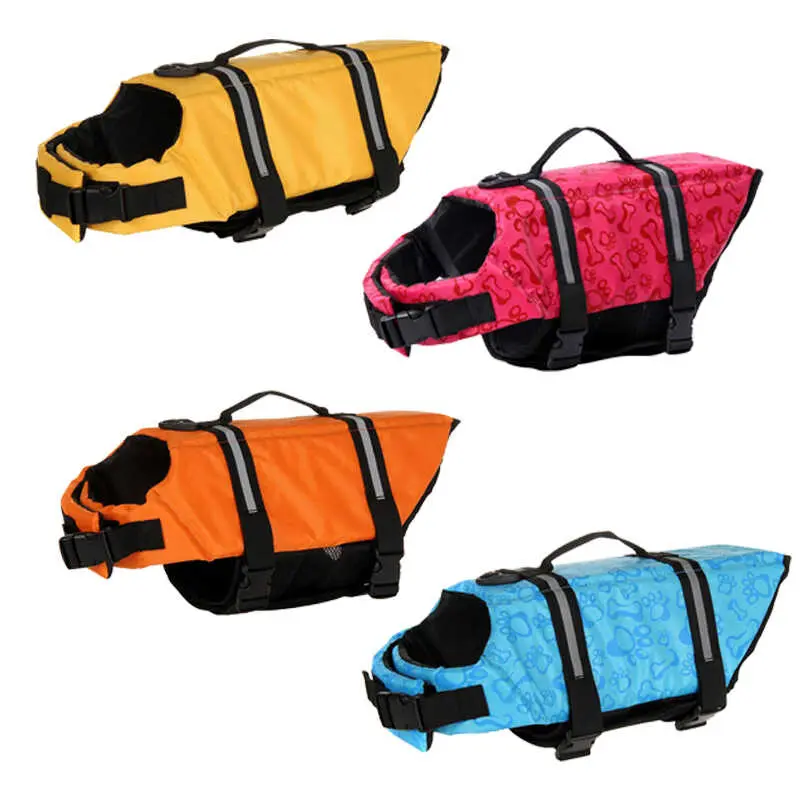 Summer Vest Reflective Pet Clothes Puppy Swimwear Medium Large Life Jacket Safety Swimming Suit Dog plies