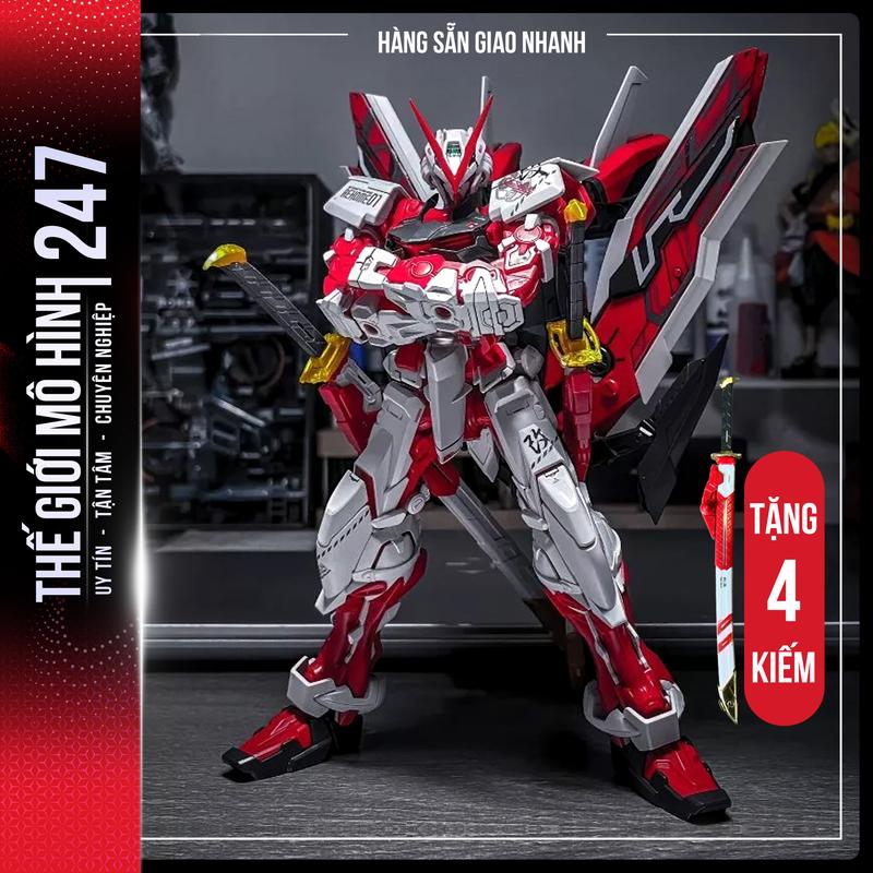   Tặng 4 kiếm + Decal + Đế  Mô hình lắp ráp Astray Red Frame Kai MG 1 100 