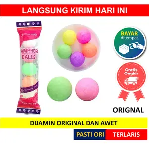 [ KAMBUL ] KAMPER BULAT Kapur Barus BOLA Toilet Kamar Mandi Lemari Besar Penghilang Bau Ruangan 5 Pcs Pc 5pc 5pcs Ball Warna Warni Anti Serangga