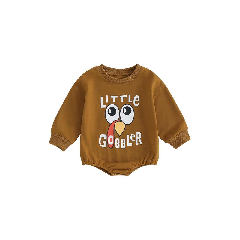 Baby Sweatshirt Rompers Thanksgiving Letter Print Long Sleeve Jumpsuit 5