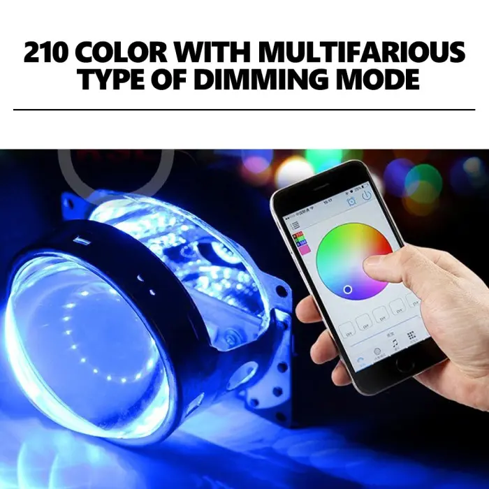 iSUN Lampu Demon Eyes Devil Eyes RGB App BILED Proji Universal DC9-36V 4