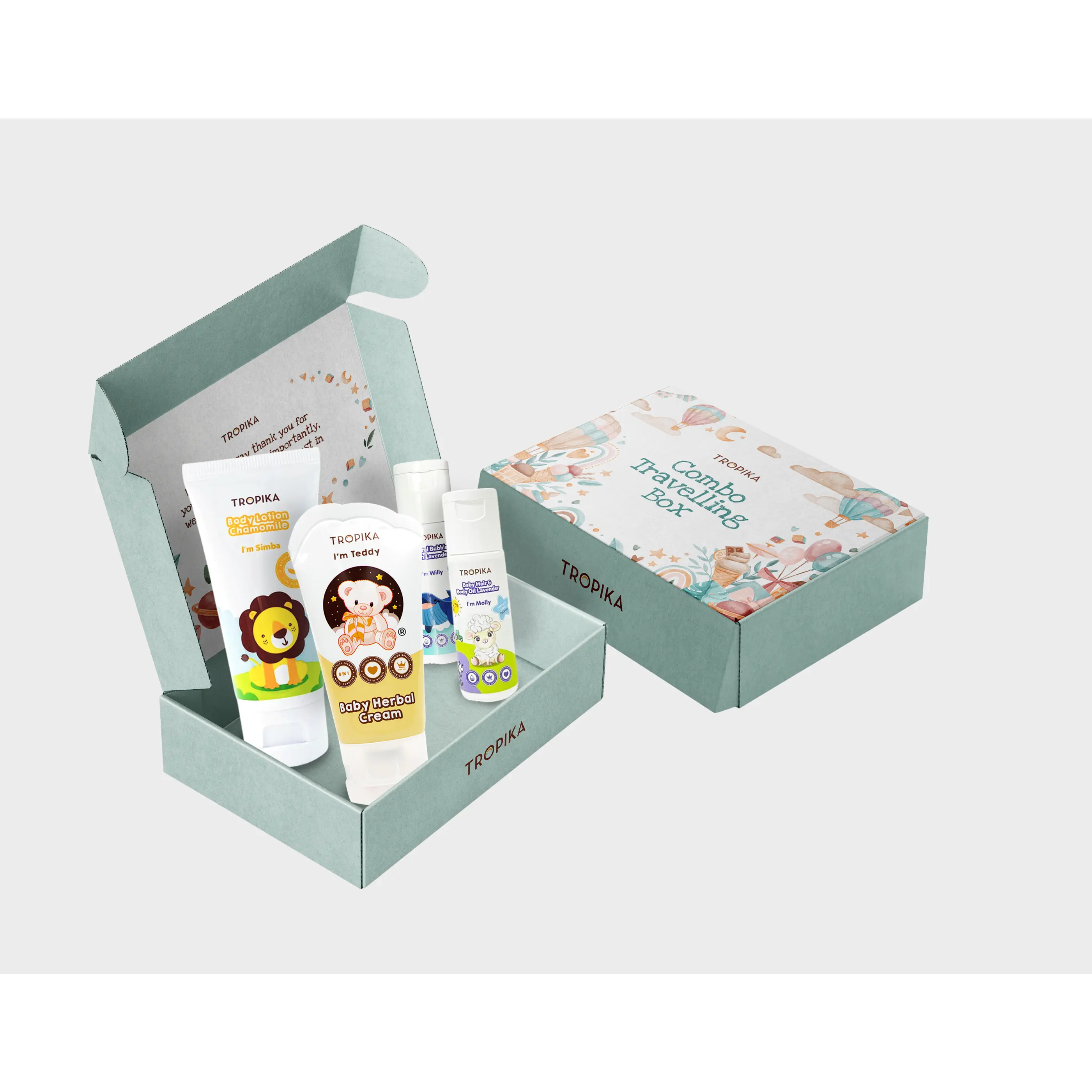 TROPIKA COMBO BOX + FREE GIFT ( Pilihan antara Sabun Mandi ataupun Minyak Untuk Rambut Bayi
