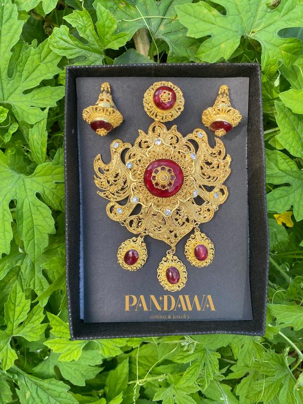 Pandawa Jewelry - Alpaka Bali Motif "Angsa" cocok untuk Acara Pernikahan/Pertunangan/Busana Adat 0