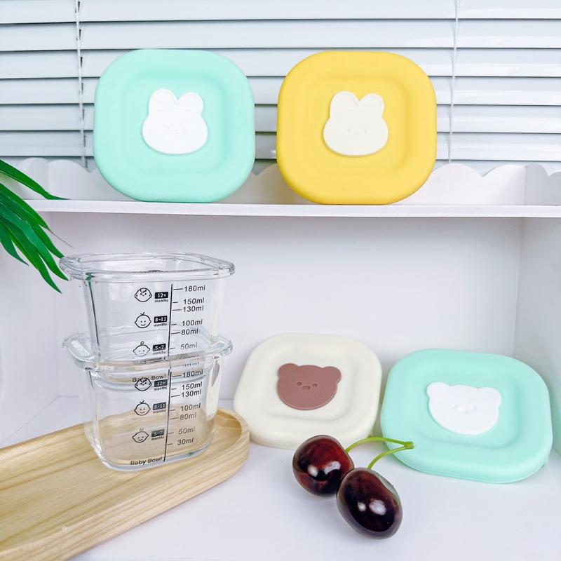 Hộp trữ đông thuỷ tinh nắp gấu cốc nấu cháo có nắp silicon