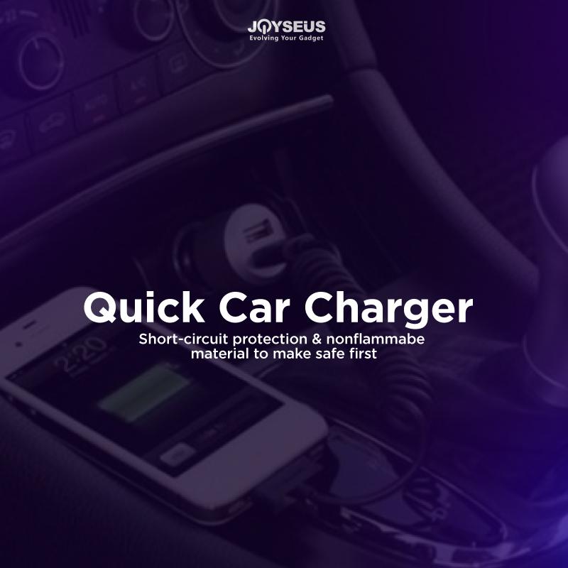 Car Charger Colokan Mobil 2 Ports QC3.0 3.1A JOYSEUS Qualcomm Black - JM0001 white adapter Adaptor Car Charger Colokan Mobil 2 Ports QC3.0 3.1A JOYSEUS Qualcomm Black - JM0001 white adapter Adaptor