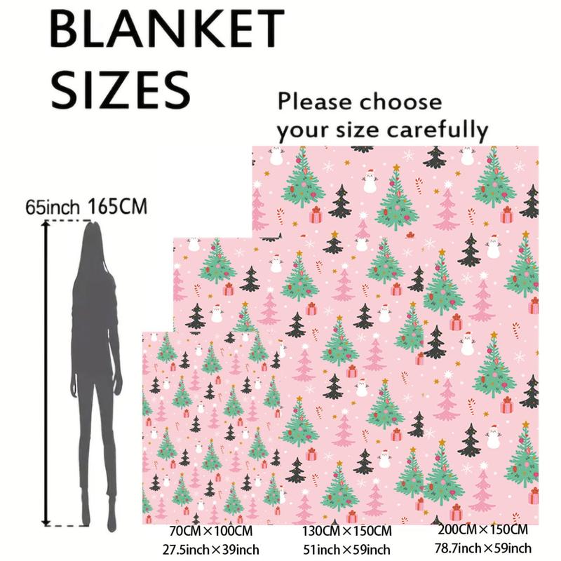 Product Introduction of Christmas Tree Pattern Blanket, Soft Comfortable Throw Blanket, Napping Blanket for Bed, Sofa, Office, Camping, House Decor 1