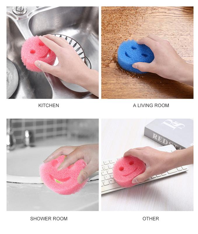 Product Introduction of Khăn lau làm sạch ma thuật, thiết kế mặt cười, bọt biển tổ ong, để vệ sinh gia đình, rửa chén và cọ rửa nồi, 2 miếng, khử nhiễm, làm sạch, rửa chén và cọ nồi, dụng cụ nhà bếp 20
