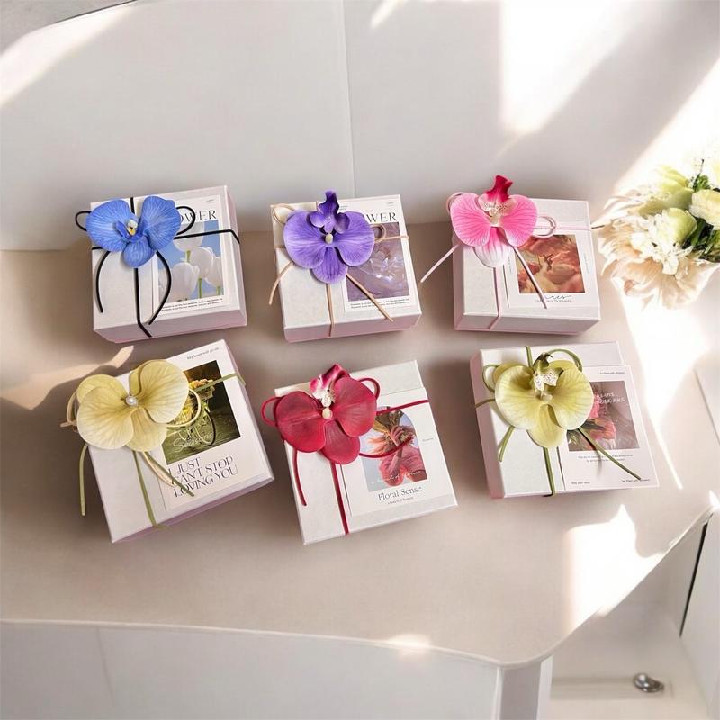  Hộp quà hoa sáp lan hồ điệp mini làm quà tặng  hộp đựng tiền quà tặng tặng kèm đèn led và thiệp 