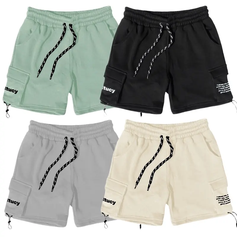 JIZU PROJECT - BoardShorts Celana CARGO PRIA DAN WANITA / BAHAN Fleece TEBAL / PINGGANG Karet / Sablon DI Kantong / SIZE M L XL Outdoor Pendek Santai Keren 0