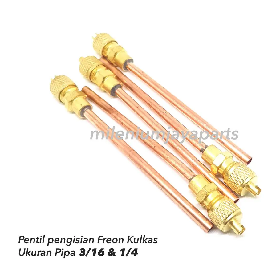 3pcs Pentil Pengisian Freon Kulkas  / Freezer ukuran Pipa 3/16 dan 1/4 / Filler Tube
