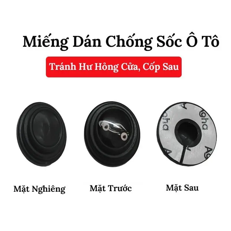 Combo 16 đệm nút cao su giảm chấn cánh cửa, capo, cốp xe ô tô, núm đệm silicon chống va đập giảm tiếng ồn bảo vệ cửa 3