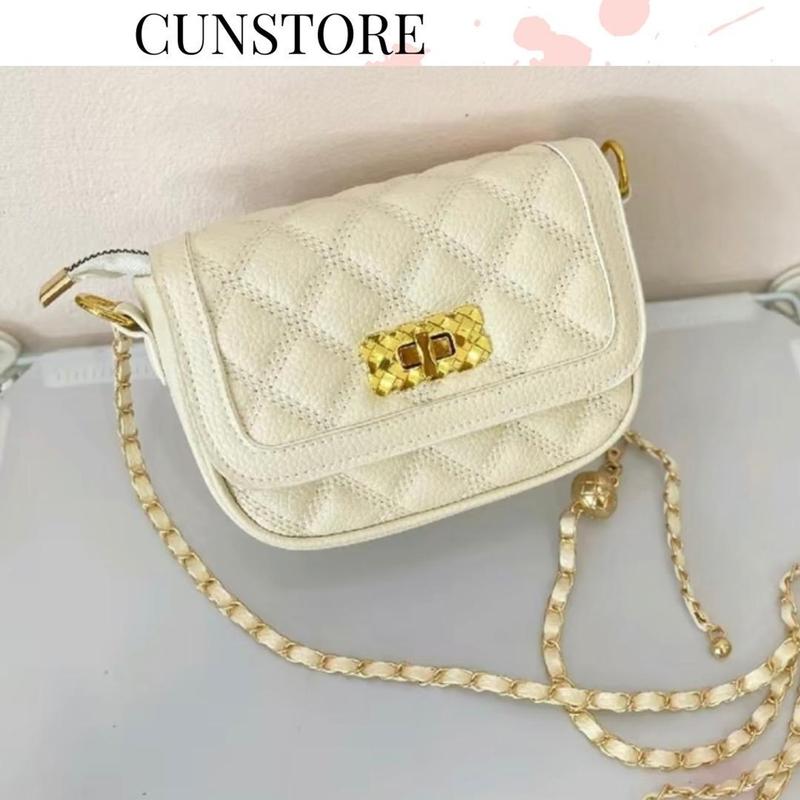 Túi Xách Nữ Nhỏ Xinh Dây Chuông Thêu Trần Chỉ Đeo Chéo Đeo Vai Bag Da   CUN353