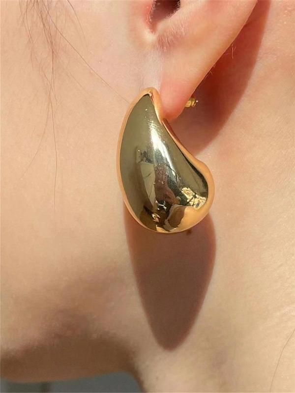 1 Pair Women's Simple Style Plain Color Hoop Earrings, Fashion Jewelry for Party, Daily Clothing Decor, Trendy All-match & Exquisite Jewelry for Birthday Gift 2