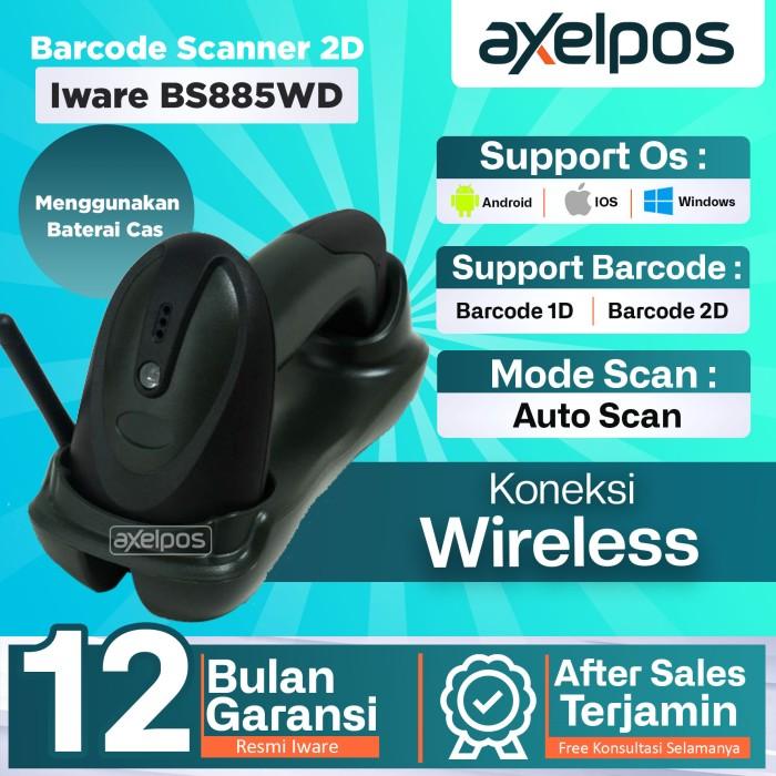 Gambar Iware Barcode Scanner 2D BS 885 WD / BARCODE READER dari Axelpos Kota Administrasi Jakarta Pusat Tokopedia