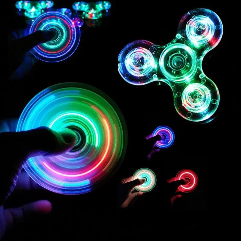 Luminous LED light Fidget Spinner Hand Top Spinners Glow in Dark ...