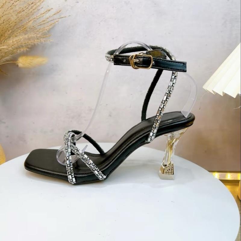  Giày Cao Gót Nữ 7 Phân Đ2T ms49 Bigsize 35-45 Sandanl 2 Dây Đá Sáng Có Quai Hậu Sandal Shoes DéP 