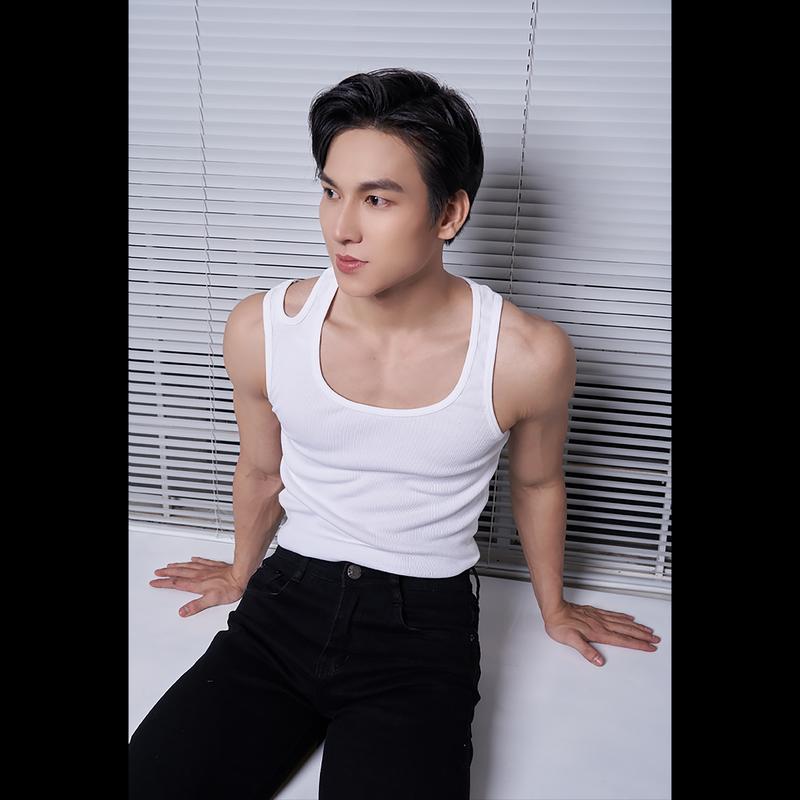 Áo Thun Nam Ba Lỗ Tank Top Nam Khoét Vai Cổ Vuông Nhiều Màu Cotton Gân Thương Hiệu Mr Twins Menswear Cổ Tròn Màu Trắng