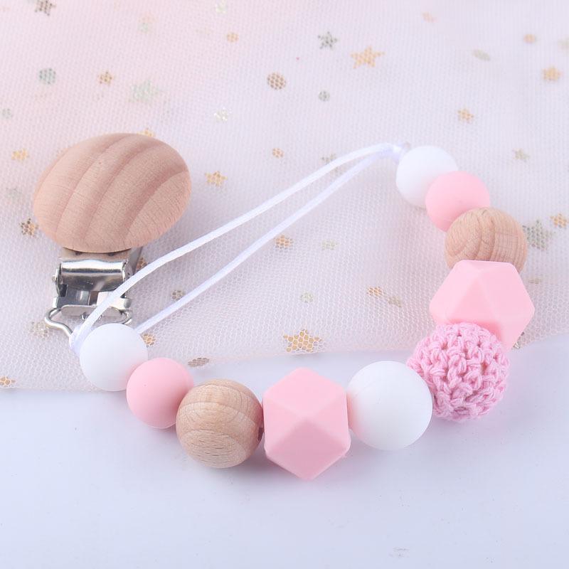 Product Introduction of New Baby Silicone Soothing pacifier Chain Baby Tooth Grinder Tooth Glue Toy Multi color Anti drop Bracelet 19